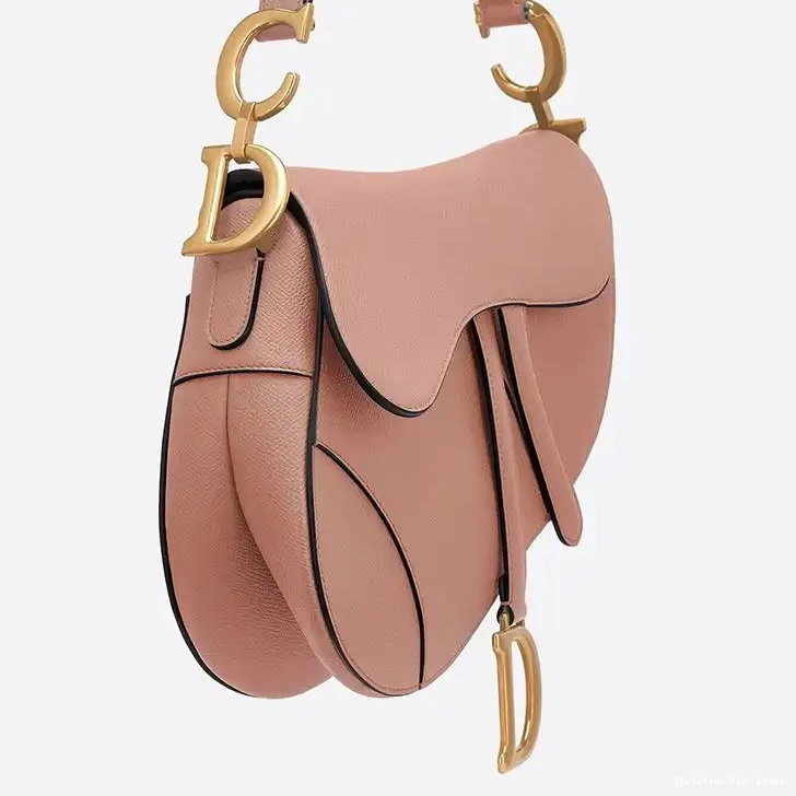 Cheap Dior Bag Apricot Calfskin Saddle Grained 0610 Luxury